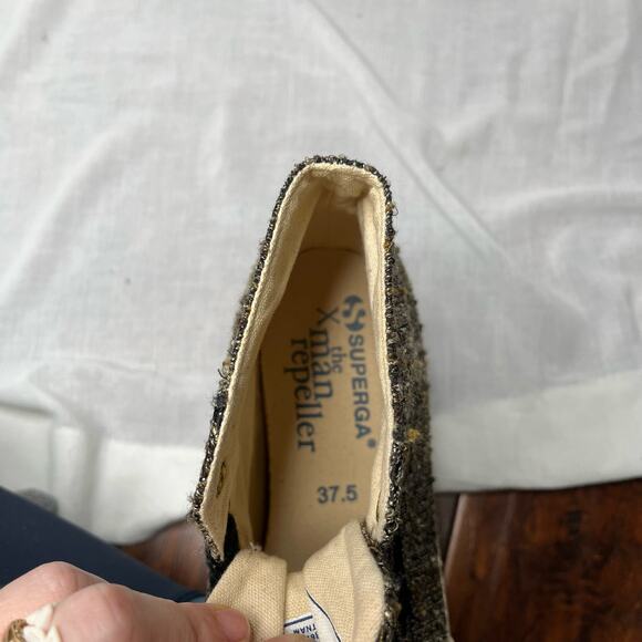Superga X The Man Reppeller Tweed Hi Top Sneakers Size 37.5 - Picture 4 of 7